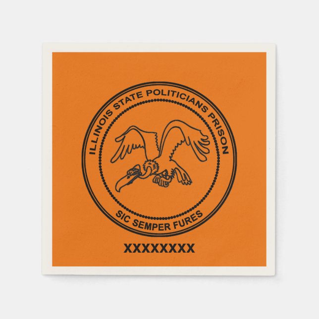 Servilleta De Papel Prisión de políticos estatales de Illinois (Anverso)
