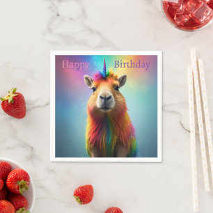 Servilleta De Papel Prismhorn: El Capybaraicorn del Arcoíris