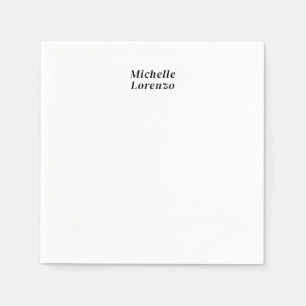 Servilleta De Papel Profesional Moderno Simple Nombre sencillo Blanco 