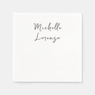 Servilleta De Papel Profesional Moderno Simple Nombre sencillo Blanco 