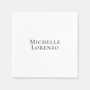 Servilleta De Papel Profesional Moderno Simple Plano Nombre Negro Blan