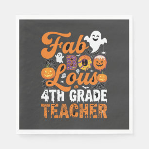 Servilleta De Papel Profesor de 4º grado Fab-BOO-Loso de Halloween