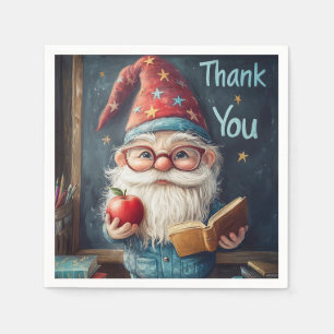 Servilleta De Papel Profesora Cute Gnome - Gracias Ilustracion