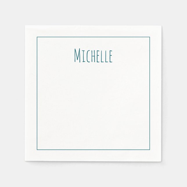 Servilleta De Papel Professional Modern Minimalist Plain Own Name (Anverso)