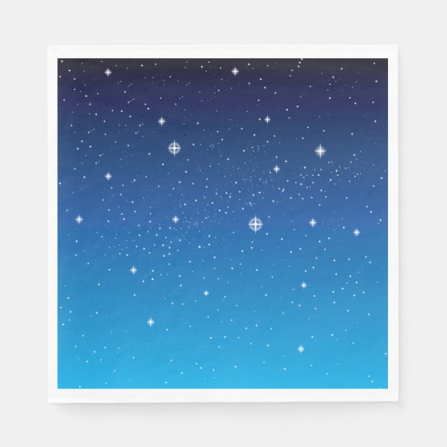 Servilleta De Papel Profundo cielo nocturno estrellado azul (Anverso)