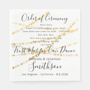 Servilleta De Papel Programa de bodas de nombre Citas divertidas de or