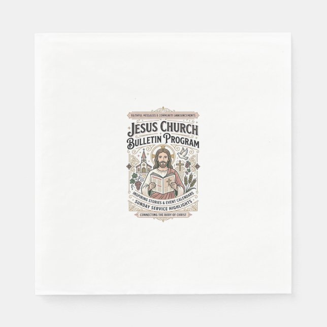 Servilleta De Papel Programa de Boletín de la Iglesia de Jesús Boletín (Anverso)