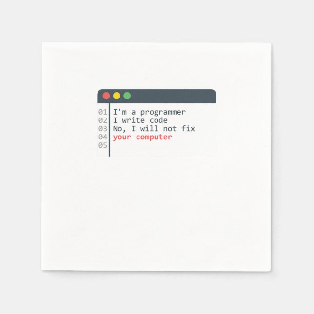 Servilleta De Papel Programación de codificación de código de computad (Anverso)