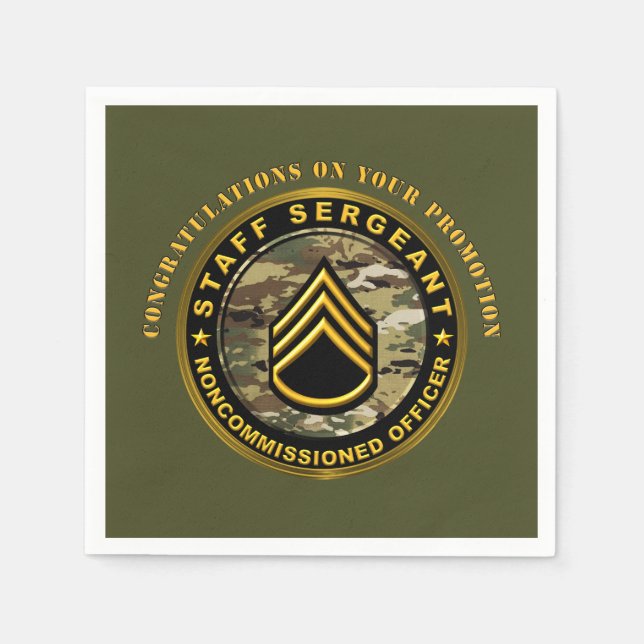 Servilleta De Papel Promoción a Sargento de Personal  SSG (Anverso)