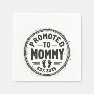 Servilleta De Papel Promovido a mamá Este. invitación del embarazo