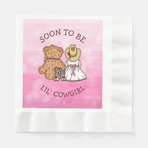 Servilleta De Papel Pronto será la Cowgirl de Lil'   CHICA BABY SHOWER