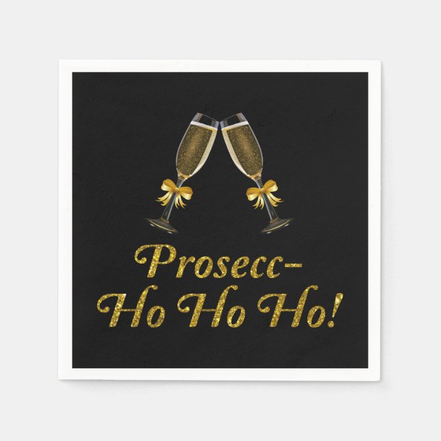 Servilleta De Papel ¡Prosecc-Ho Ho Ho Ho! Funny Prosecco Navidades Fie (Anverso)