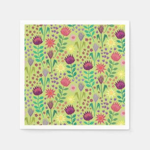 Servilleta De Papel Protea Bloque Floral Imprimir Millefleur verde ale