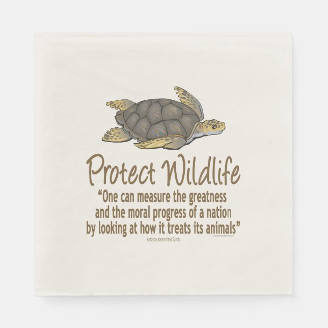 Servilleta De Papel Proteger las tortugas marinas (Anverso)