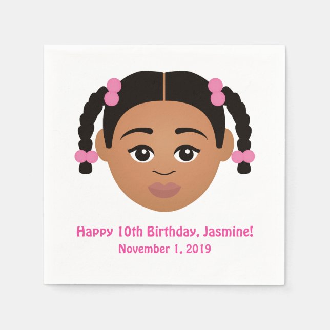 Servilleta De Papel #Proud2BNaturalMe Elige-Mi-Complexión Cumpleaños (Anverso)