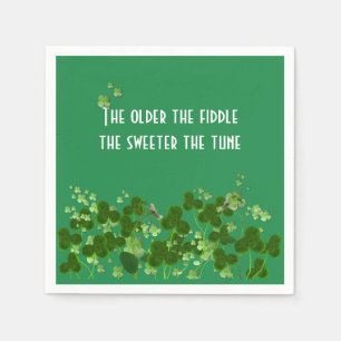 Servilleta De Papel Proverbio Irlandés Sobre El Verde Con Chispas