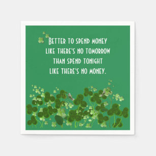 Servilleta De Papel Proverbio Irlandés Sobre El Verde Con Chispas