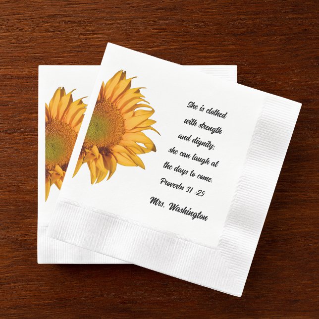 Servilleta De Papel Proverbios 31:25 Gran Mujer Cristiana Girasol (Subido por el creador)