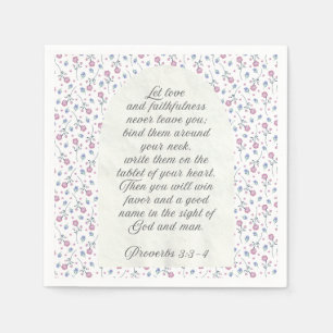 Servilleta De Papel Proverbios 3:3–4 Escritura Floral