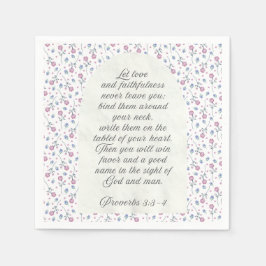 Servilleta De Papel Proverbs 3:3–4 Floral Scripture 
