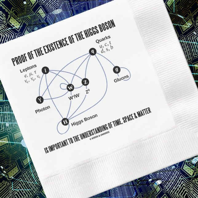Servilleta De Papel Prueba De La Existencia De La Hora De Higgs Boson (Particle physics attitude on this paper napkin for your next scientific gathering)