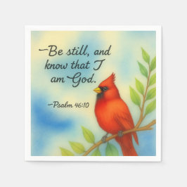 Servilleta De Papel Psalm 46:10 Be Still Red Cardinal Scripture Nature