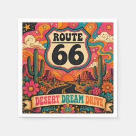 Servilleta De Papel Psicodélico 70s Ruta 66 Fiestero Highway Partyware
