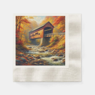 Servilleta De Papel puente clásico cubierto de otoño