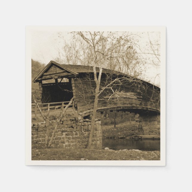 Servilleta De Papel Puente cubierto de época (Anverso)