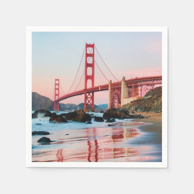 Servilleta De Papel Puente de la puerta de oro tira almohada (Anverso)