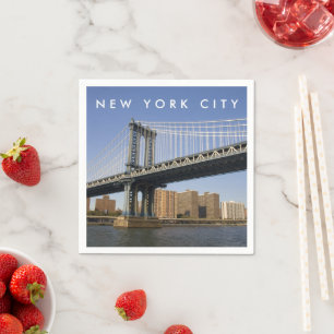 Servilleta De Papel Puente de Manhattan el río East   Ciudad de Nueva 