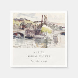 Servilleta De Papel Puente Rústico Campestre junto al Río Despedida de