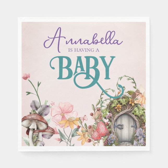 Servilleta De Papel Puerta de jardín de hadas boscosas encantadas en r (Anverso)