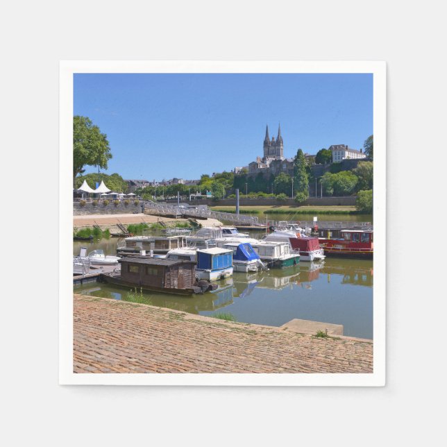 Servilleta De Papel Puerto de Angers en Francia (Anverso)