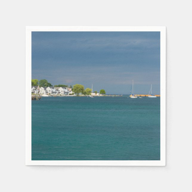 Servilleta De Papel Puerto Isla Mackinac (Anverso)