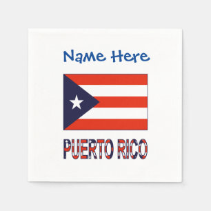 Servilleta De Papel Puerto Rico Bandera de Puerto Rico Azul Personaliz