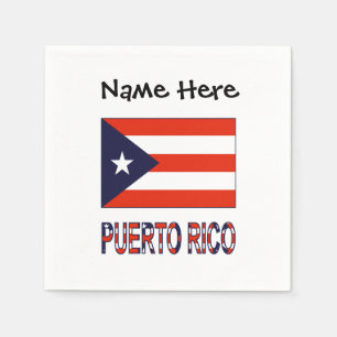 Servilleta De Papel Puerto Rico y la bandera puertorriqueña personaliz