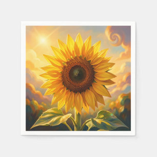 Servilleta De Papel Puesta de sol de girasol dorado radiante