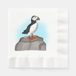 Servilleta De Papel Puffin dibujado a mano