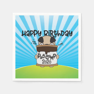 Servilleta De Papel Pug Camp 2020 Feliz cumpleaños