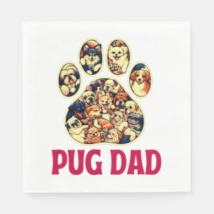 Servilleta De Papel Pug Dad Dog Amantes del Día del Padre
