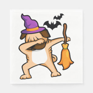 Servilleta De Papel Pug de Halloween haciendo Dabbing