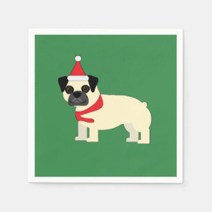 Servilleta De Papel Pug de Santa