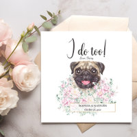 Pug Dog Boda Cocktail Napkins