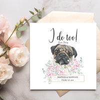 Pug Dog Boda Cocktail Napkins