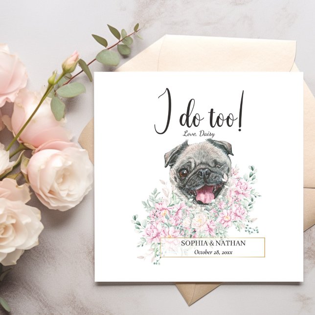 Servilleta De Papel Pug Dog Boda Cocktail Napkins (Subido por el creador)