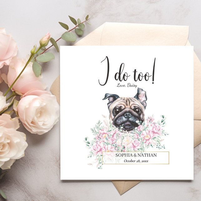 Servilleta De Papel Pug Dog Boda Cocktail Napkins (Subido por el creador)