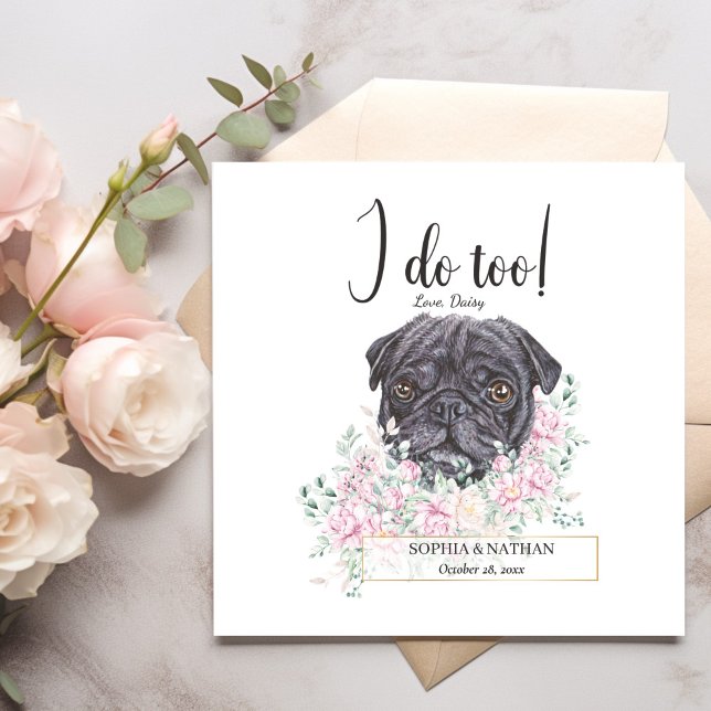 Servilleta De Papel Pug Dog Boda Cocktail Napkins (Subido por el creador)