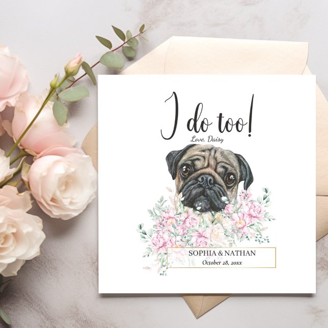 Servilleta De Papel Pug Dog Boda Cocktail Napkins (Subido por el creador)