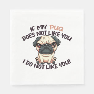 Servilleta De Papel Pug enojado (Tan) - Diseño único